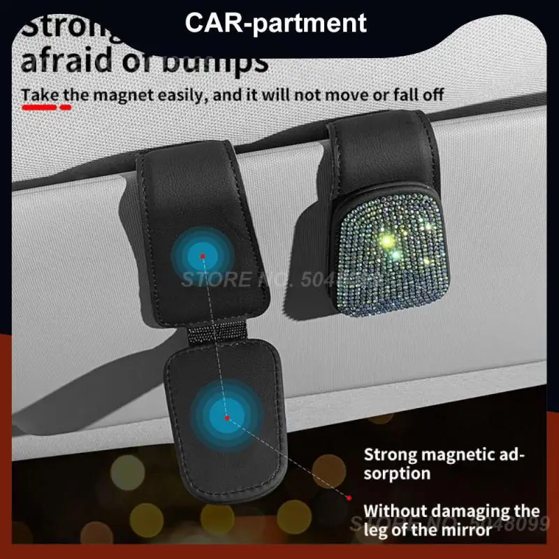 

Алмазное крепление на солнцезащитный козырек, многофункциональный портативный зажим для хранения очков, магнитный автомобильный держатель для очков, универсальный автомобильный держатель для солнцезащитных очков