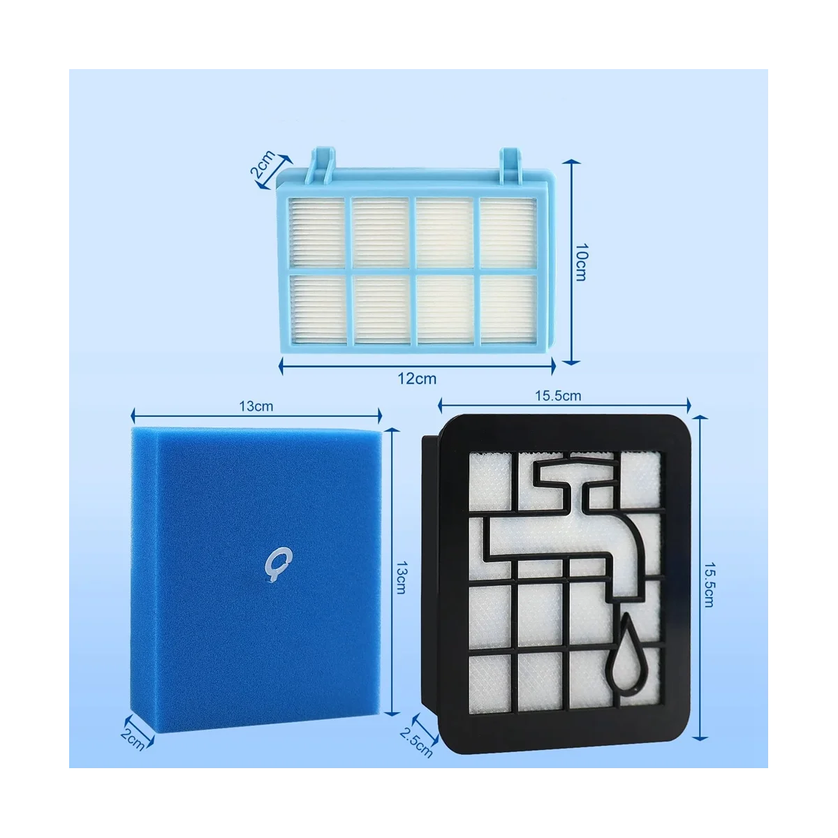 Набор сменных фильтров для компактного и активного пылесоса Philips PowerPro FC8010/01 FC9331