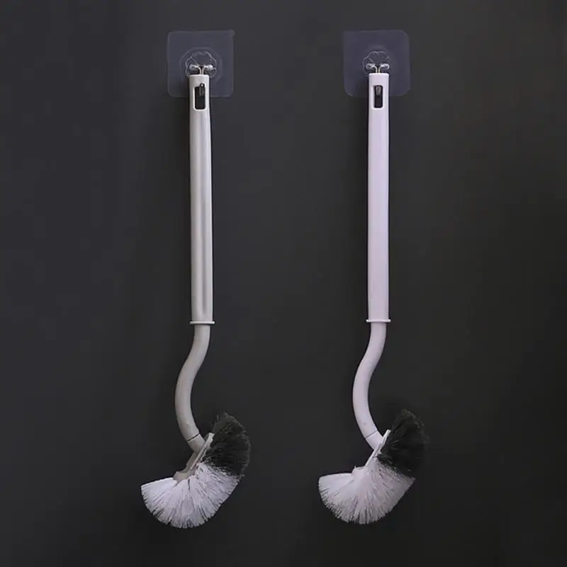 

Bathroom Wall Hanging S-type Toilet Curve Brush Bent Head Corner Gap Brush Soft Hair Household Items Cleaning Tools Accessories