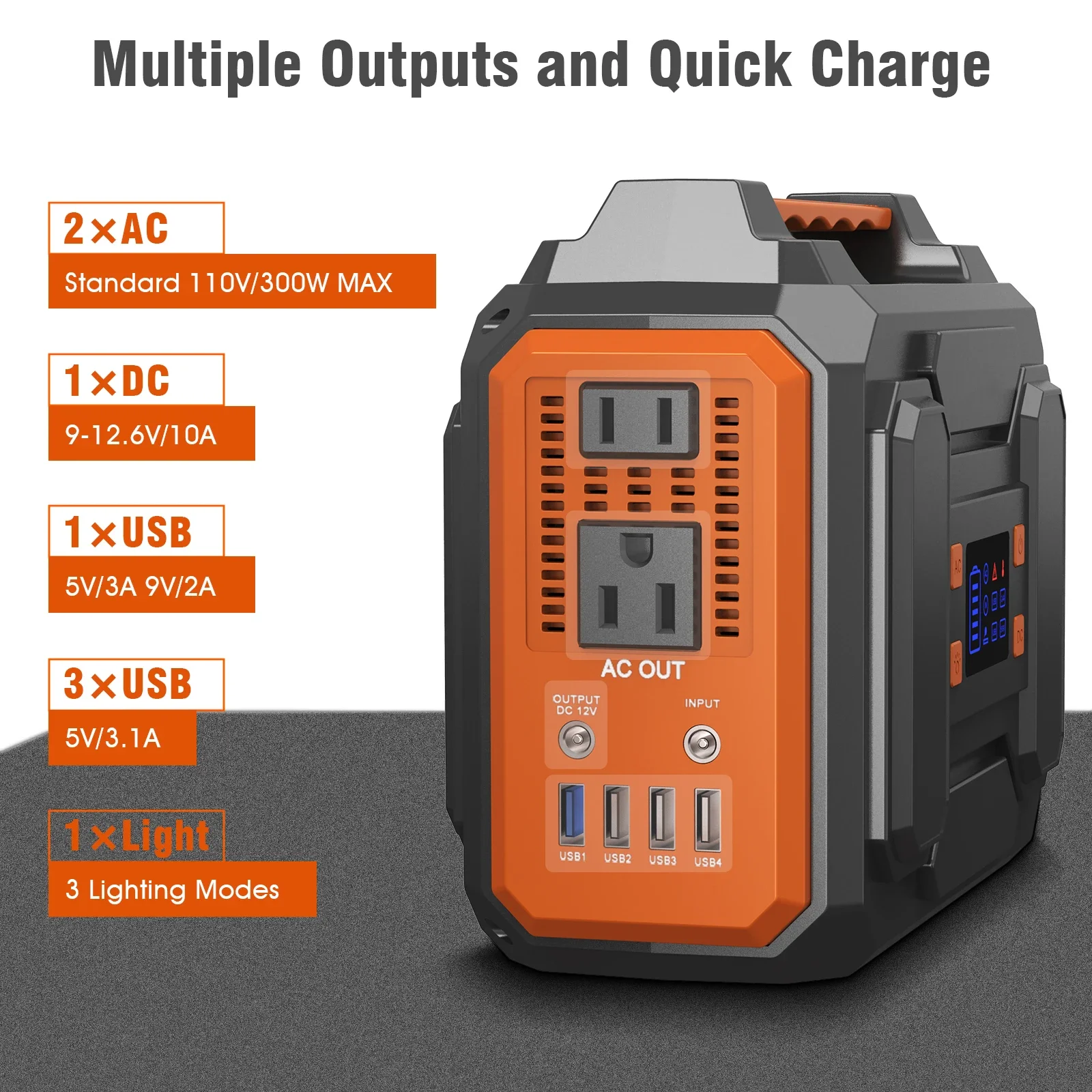 Портативная солнечная система Powkey 300 Вт генератор энергии переменного и