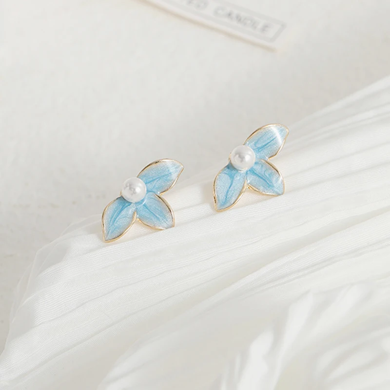 

New Arrive Trendy Morandi Flower Women Earring Elegant Dainty Waterproof Stud Earrings High Quality Jewelry Eardrop New Trend