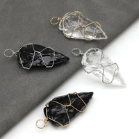 semi precious stone necklace pendant glass crystal blackstone winding designer pendants diy jewelry making charms accessories