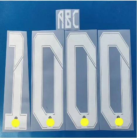 

Super A 2021 2022 away HAZARD BENZEMA MODRIC VINICIUS Number Printing Font, Hot stamping Patches Badges
