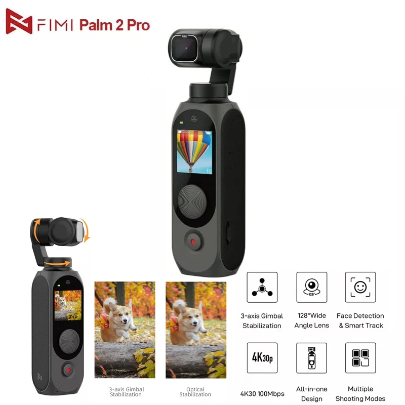 

FIMI Palm 2 Pro 3-axis Stabilized Handheld Camera Gimbal Stabilizer Estabilizador Celular 4K 30fps Original Camera Video