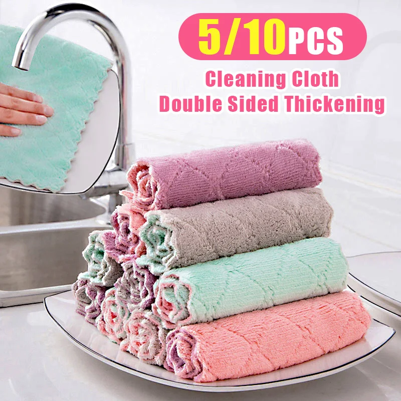 

Microfiber Kitchen Towel Wash Dishes Rag Super Absorbent Dishcloth Tableware Cleaning Cloths Cleaning Tools Kitchen Accessories