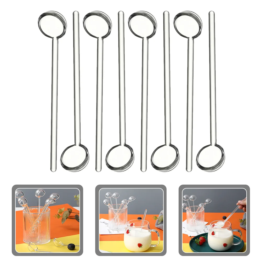 

8Pcs Espresso Spoons Mini Coffee Spoons Glass Teaspoons Party Drinking Spoons