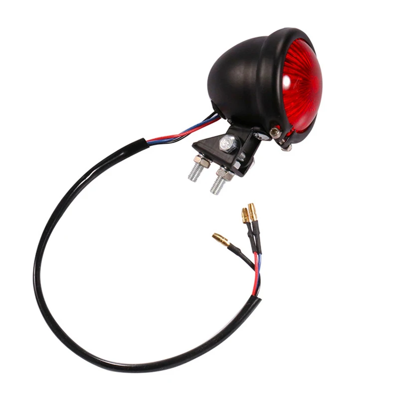 

Universal Motorcycle Modificatied Tail Light Decorative Chopper Back Brake Lamp Rear Stop Signal Lighting Black Red 12V LED