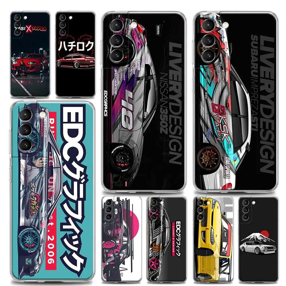 

Phone Case for Samsung S22 S9 S10 S23 S20 S21 Plus Lite Ultra FE 4G 5G Soft Silicone Case Cover Tokyo JDM Drift Sports Car