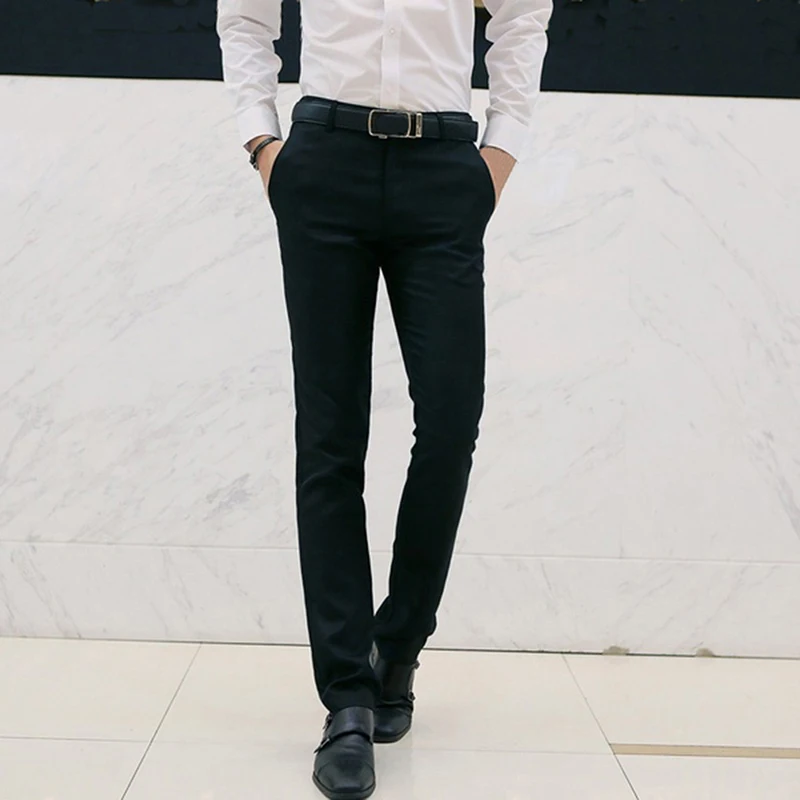 

2023 Spring Formal Men's Suit Pants Fashion Casual Slim Business Dress Pants Male Wedding Party Work Trousers M