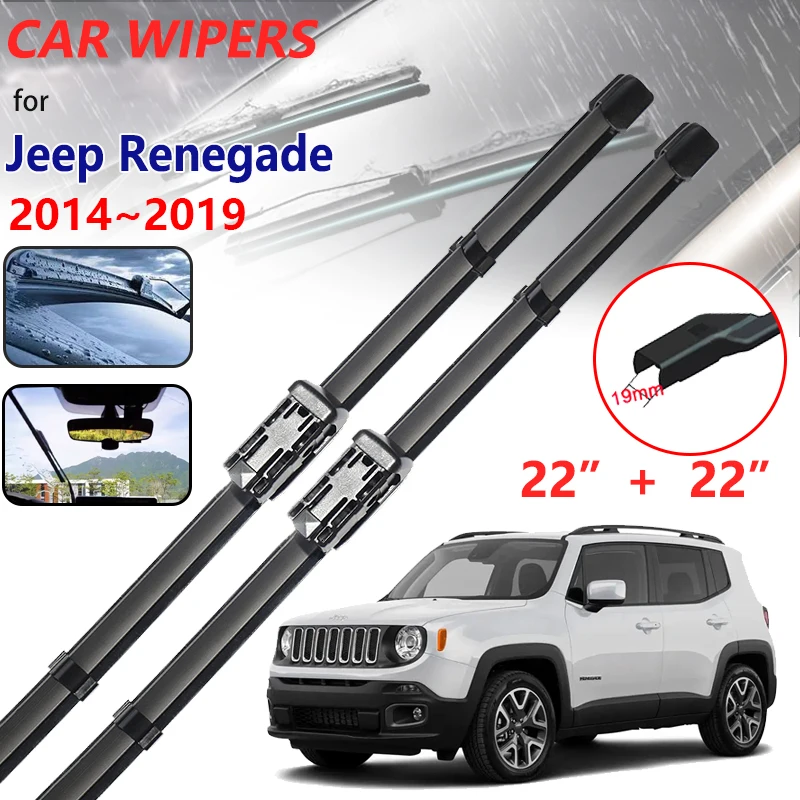 

for Jeep Renegade Accessories 2014 2015 2016 2017 2018 2019 Car Wiper Blades Cutter Boneless Windscreen Windshield Clean Rubber