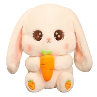 kawaii plushie bunny stuffed animal cute plush radish rabbit holding carrot plush toy soft pillow doll christmas kid girl gifts
