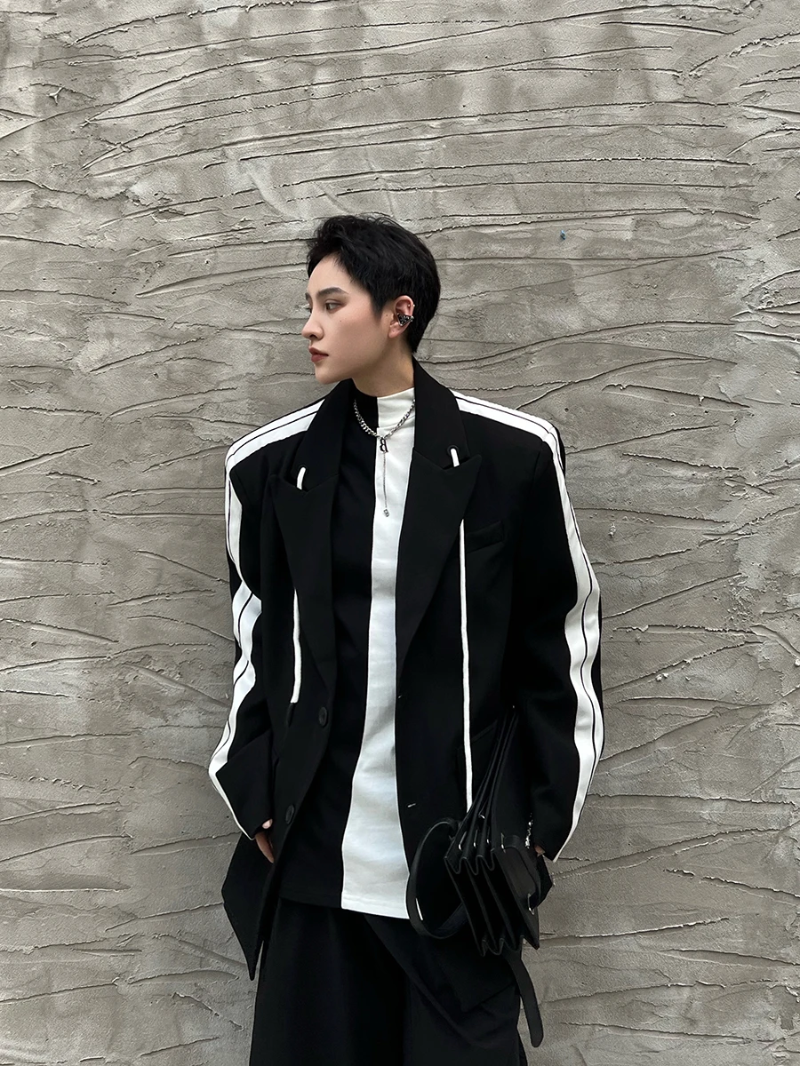 

SuperAen Korean Version Casual Suit Coat Loose Black Oversize Blazer for Women Autumn Winter Streetwear Jacket