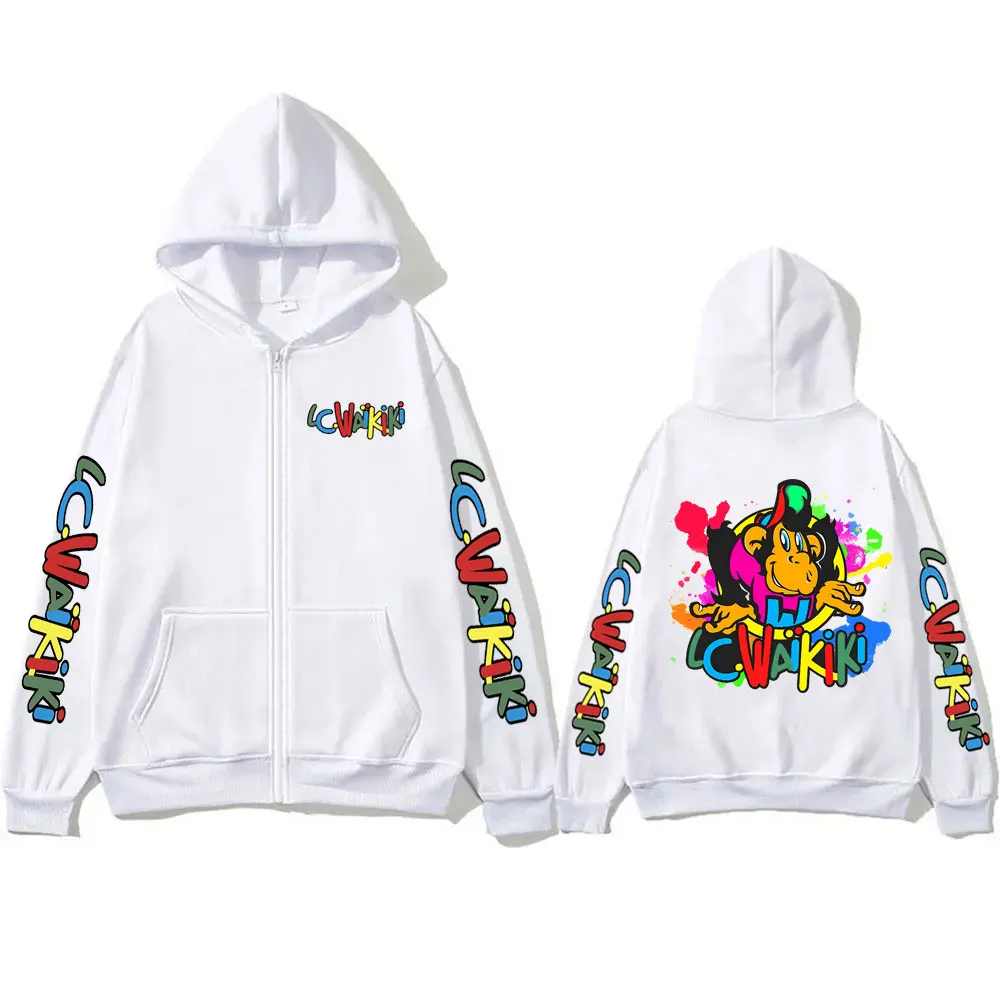 Толстовка Lc Waikiki с рисунком обезьяны на молнии мужская куртка забавным