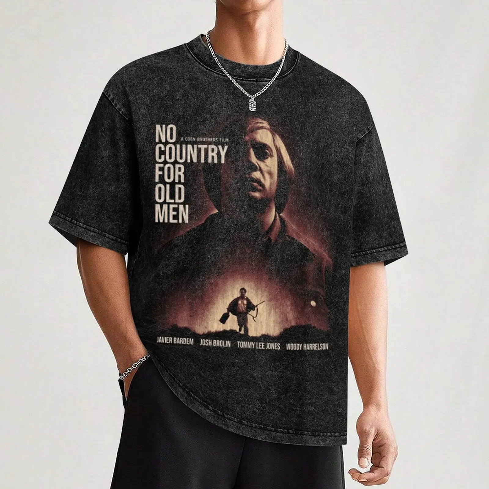 No Coúntry For Old Mén ánton Chigúrh Cormác McC Novithy Футболка забавная рубашка хлопковая кавайная