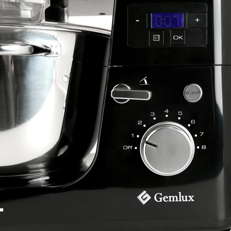 Миксер GEMLUX GL-SM-712B (Мощность 1200Вт 8 скоростей чаша 5 литра крюк для теста плоский