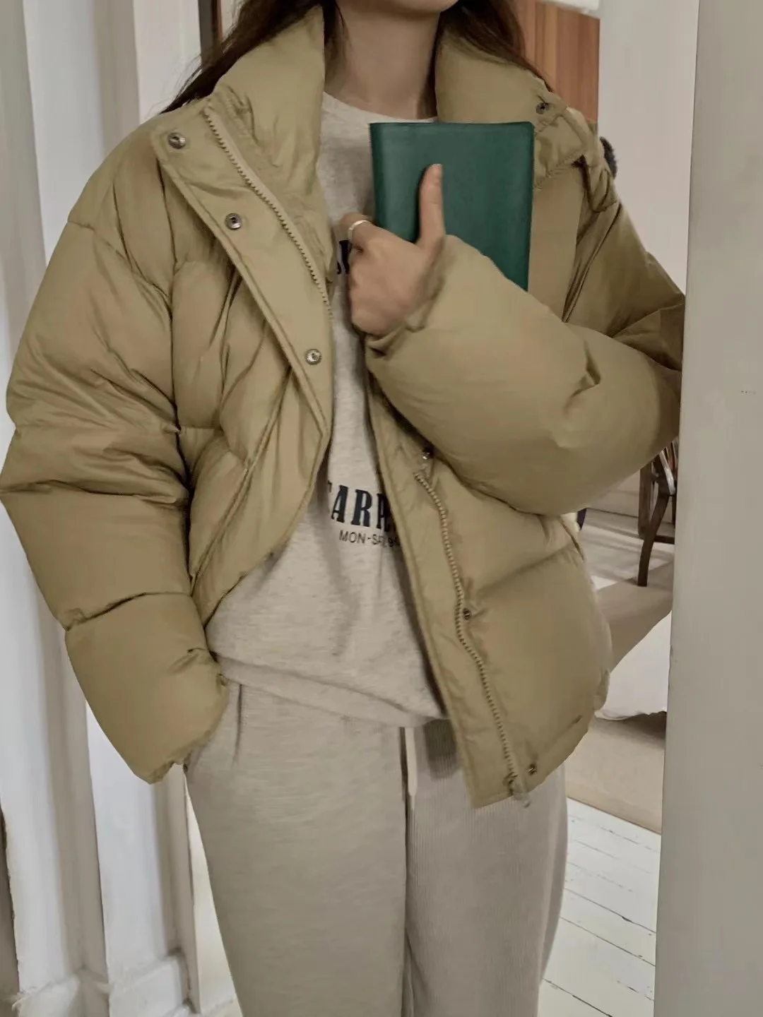 Women 2023 Winter Fashion Duck Down Coat Short Jacket Parkas Stand Collar Thick Warm Clothes for Ladies Female Plus Big Oversize