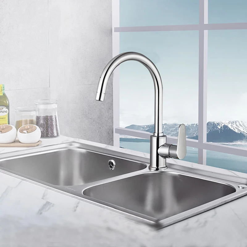 

Kitchen Faucet Brushed Process Swivel Basin Faucet 360 Degree Rotation Hot & Cold Water Mixers Tap Kitchen Faucet Bathroom