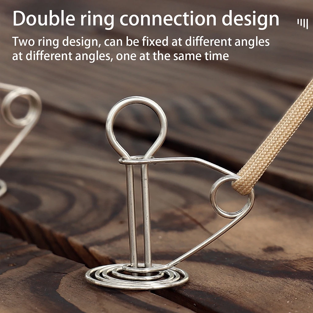 

10 шт. веревочная Пряжка для палатки из нержавеющей стали, подвесные стойки, портативный Ветрозащитный крючок для кемпинга, походов, путешес...
