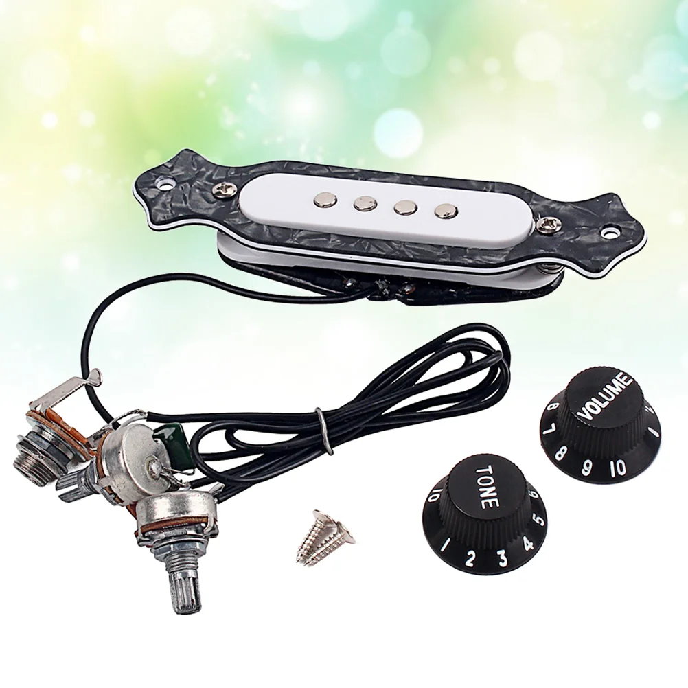 

Pickup Guitar Soundhole Cigar Box Acoustic Picks Bass Harness Tone Bridge Coil Single Wired Pre Electric Volume Knob Guiatr