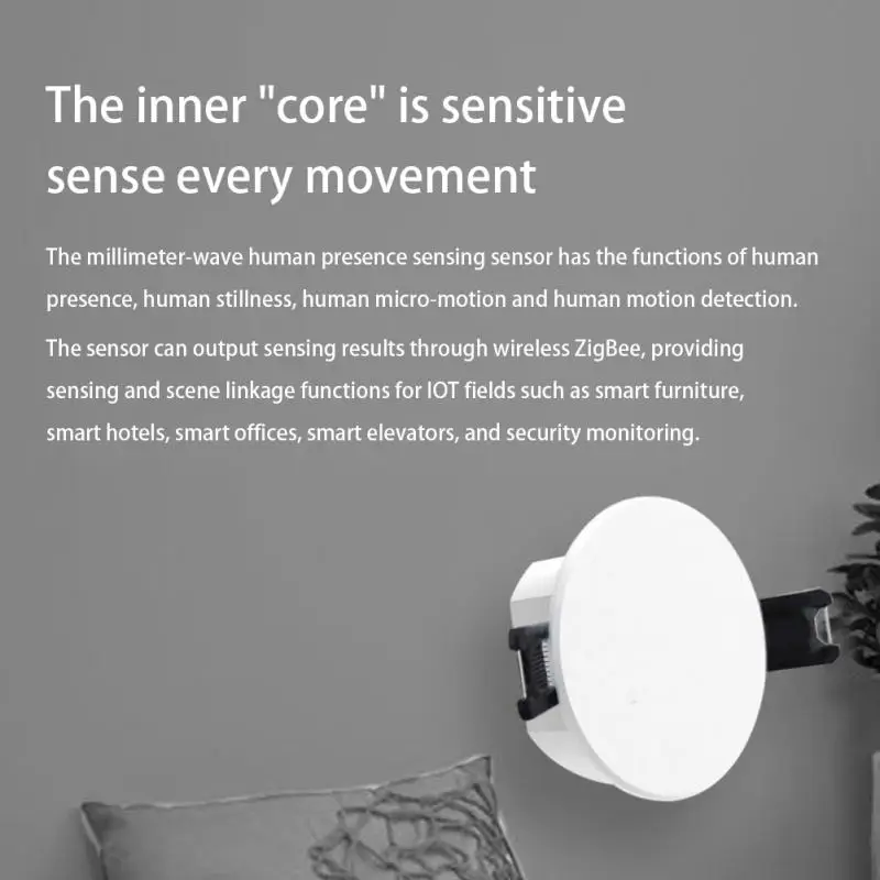 Смарт-датчик присутствия человека Tuya ZigBee детектор движения инфракрасный Радар