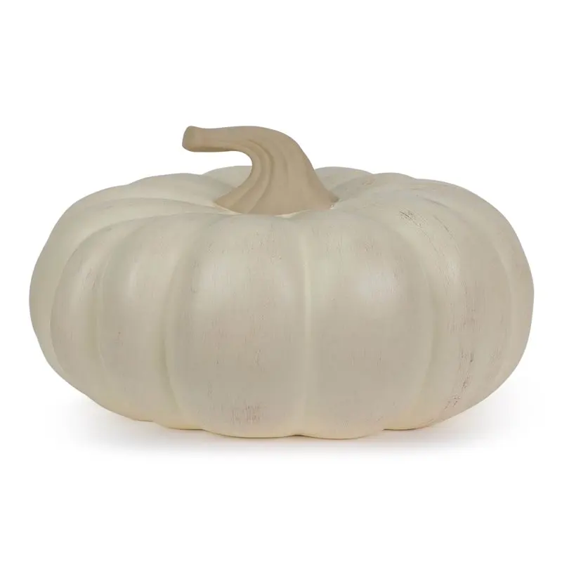 

Harvest Cream Clay Pumpkin Tabletop Decoration, 9 in