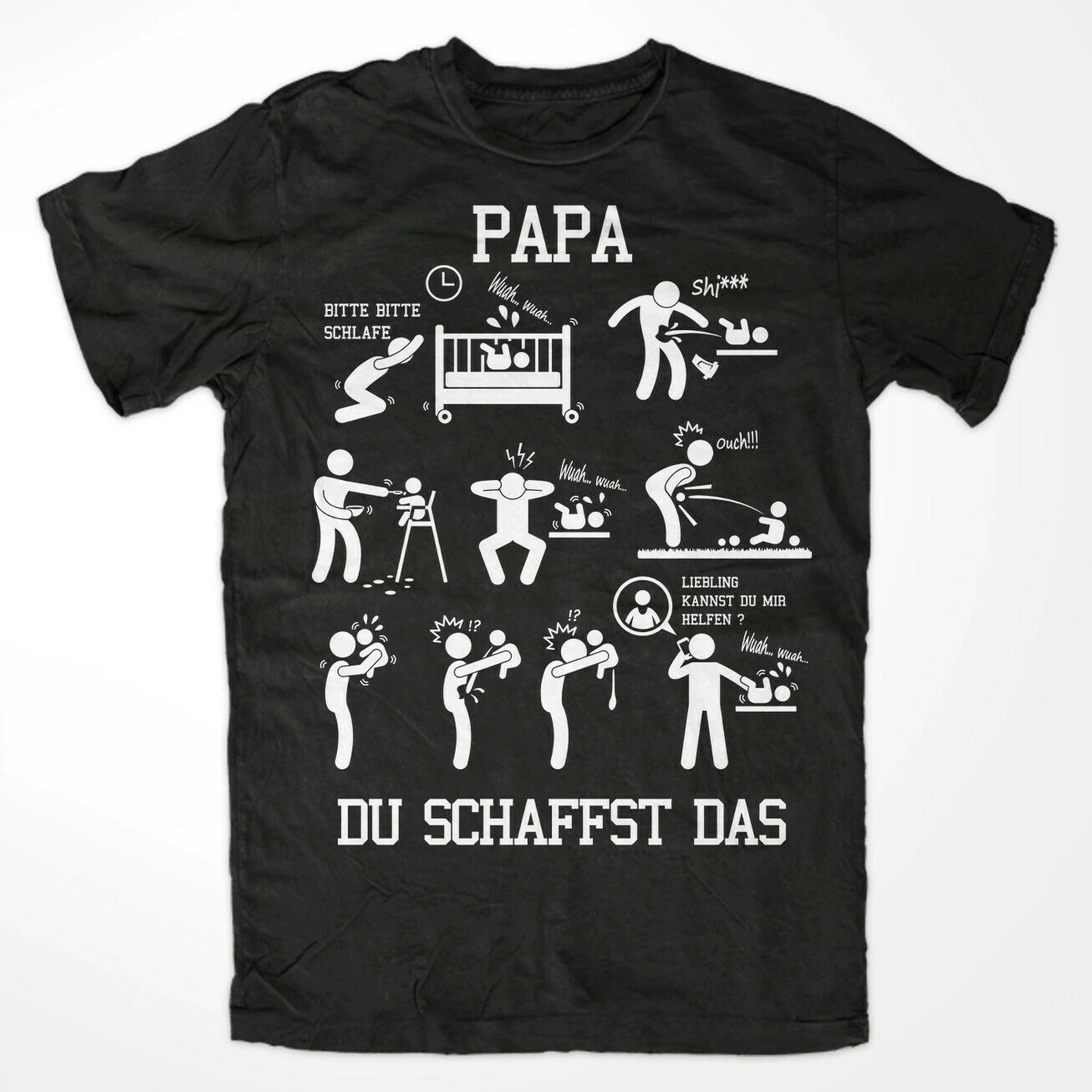 

Papa Du Schaffst Das. Family PAPA Superhero Father's Day Gift T-Shirt. Premium Cotton Short Sleeve O-Neck Mens T Shirt New S-3XL