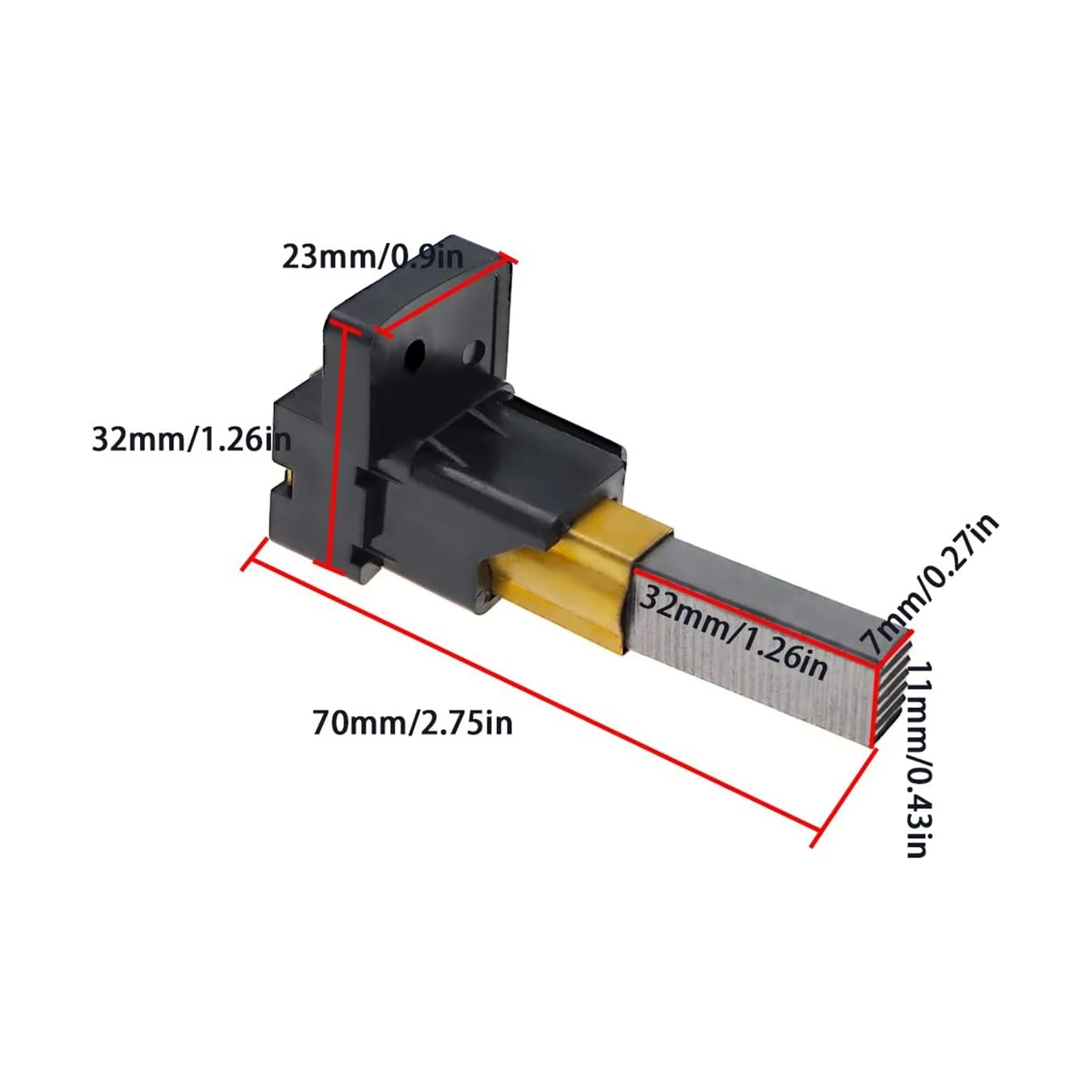 Щетки карбоновые для пылесосов DC05 DC07 DC08 7x11x32 мм 10 шт.