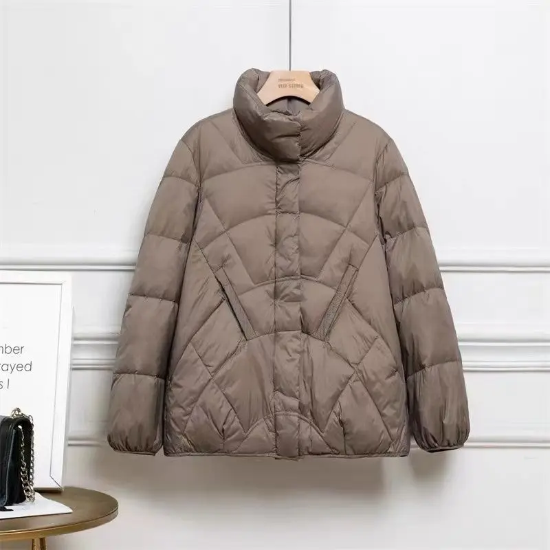 90% White Duck Down Jacket Female Clothing Casual Short Winter Coat Women Thick Warm Solid Loose Parkas Black Red Khaki Tops