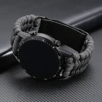22mm Braided Strap For Samsung Galaxy Watch 45mm Band For Huawei Watch GT3 GT2 Leather Clasp Nylon Rope Bracelet