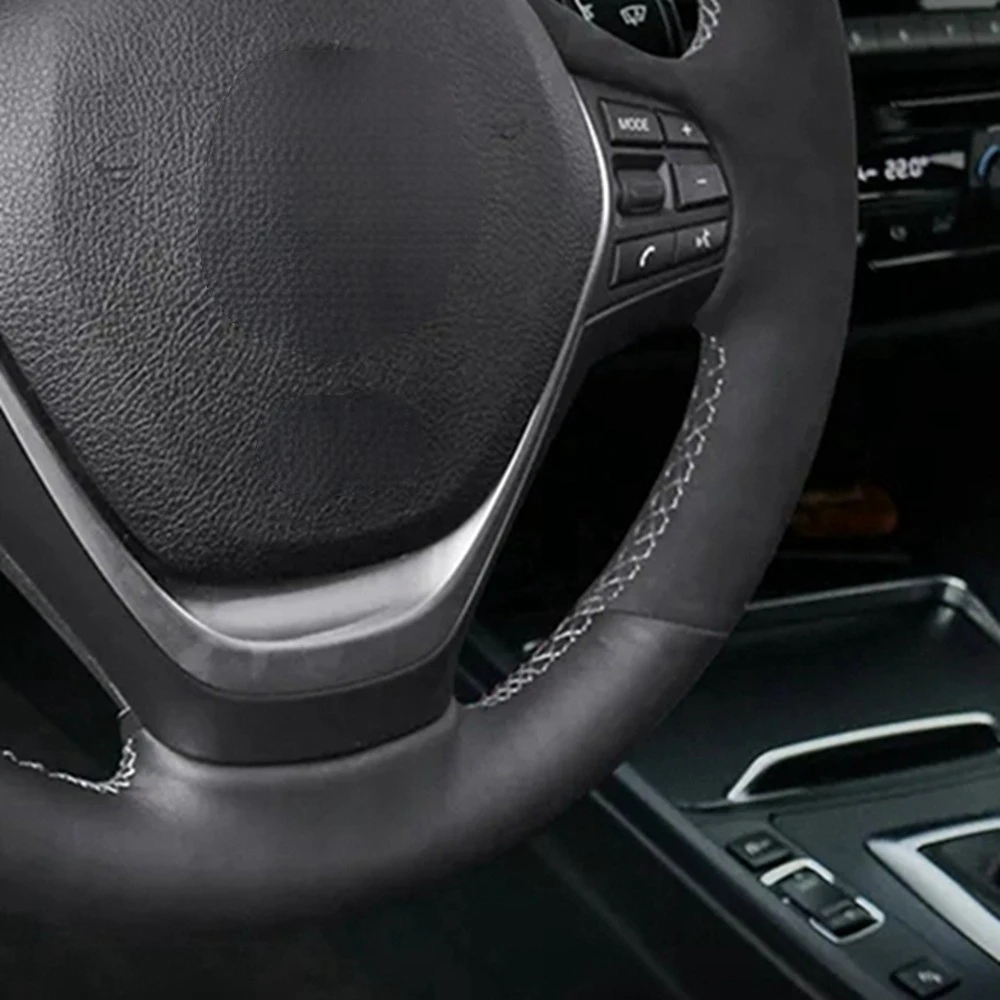 Женская черная замша из натуральной кожи для BMW F20 2012-2018 F45 2014-2018 F30 F31 F34 2013-2017 F32 F33 F36