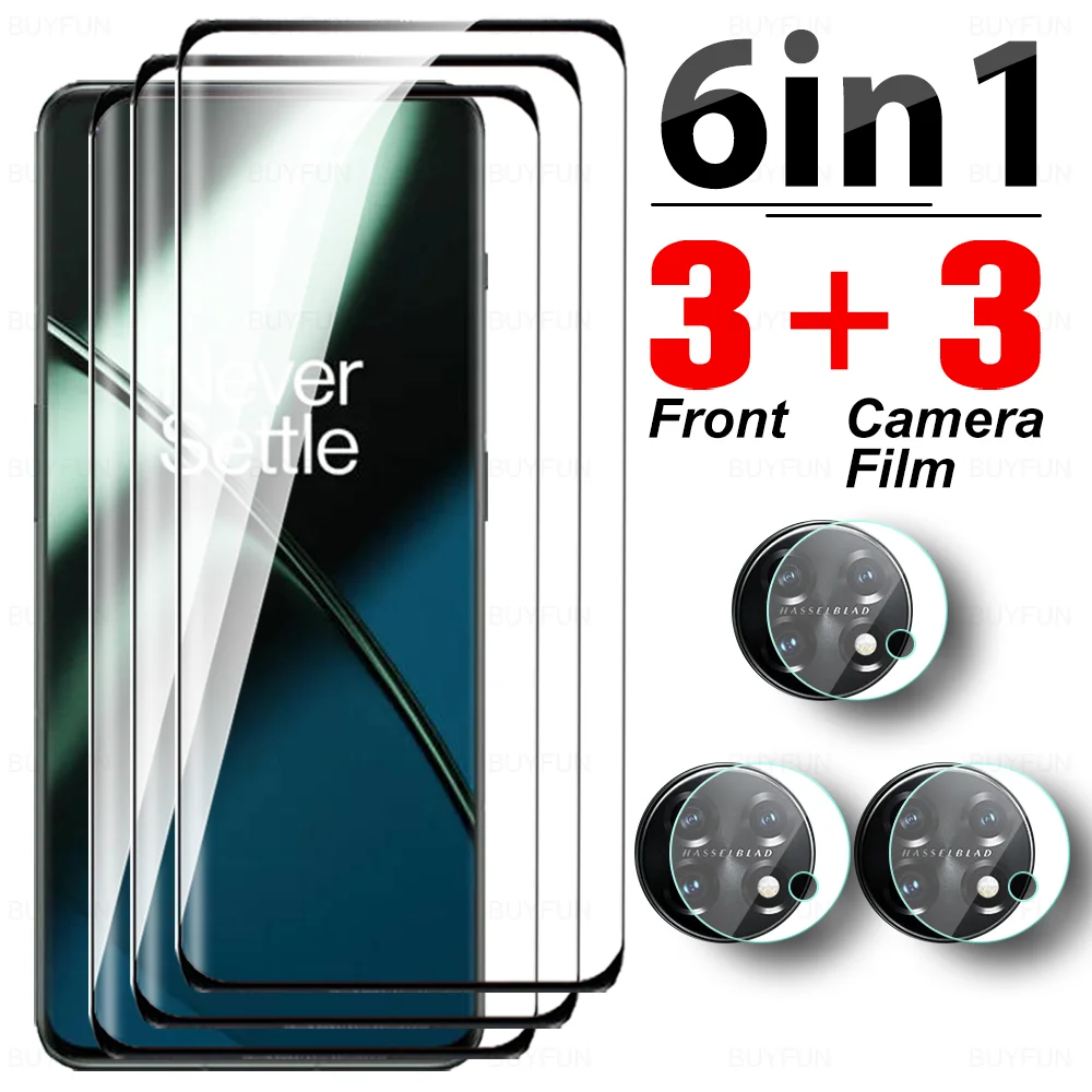 

6To1 For Oneplus 11 8 Pro 7 Tempered Glass One Plus One+ 8Pro Oneplus11 5G PBH110 Full Curved Glass Camera Lens Screen Protector