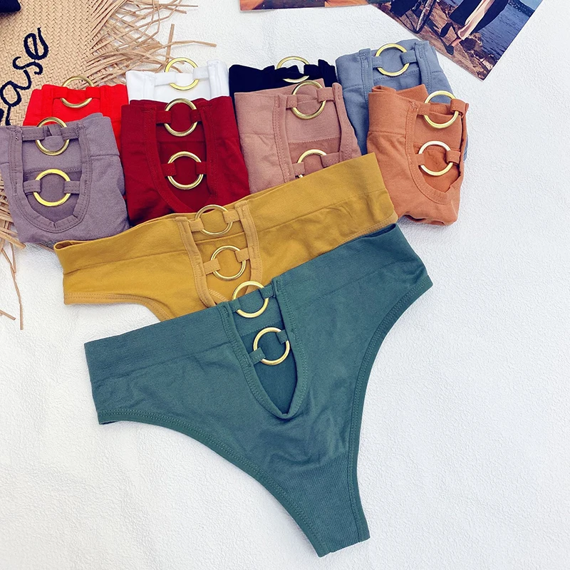 

Panties for Women Sexy Lingerie Cotton Thong Seamless Underwear Mid-waist G-String T-back Brief Temptation Hollow Out Intimate