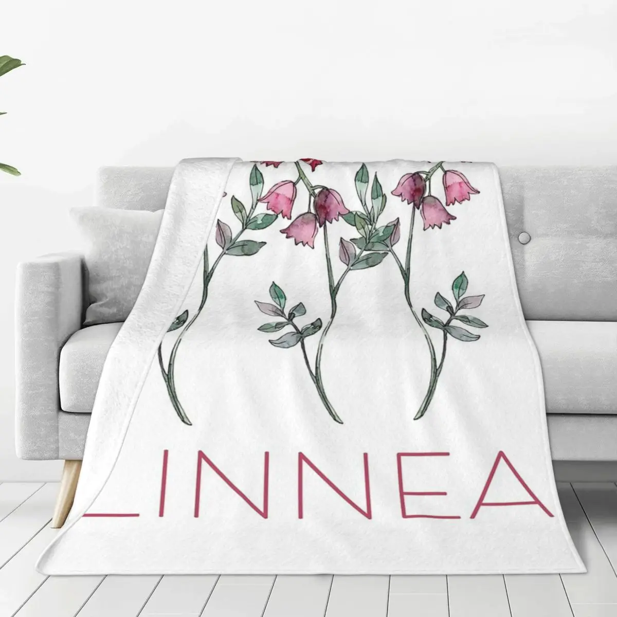 Скандинавский дикий цветок Linnea Twinflower розовые цветы цветочное одеяло флисовое