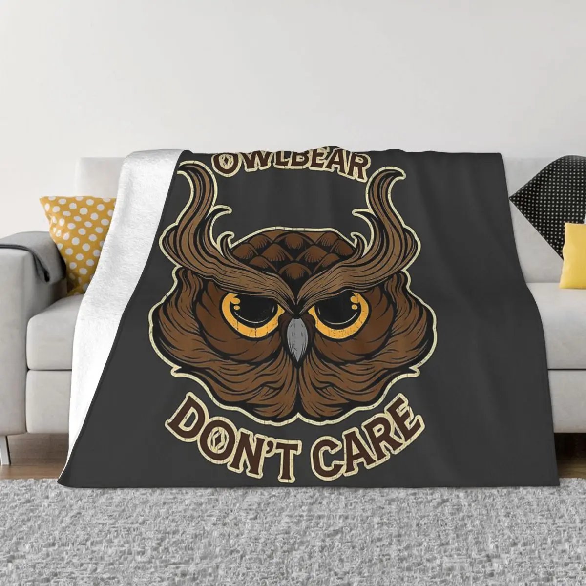 

DND Game Owlbear Don't Care Portable Warm Throw Blankets for Bedding Travel