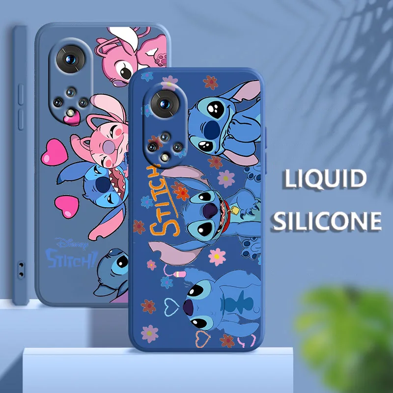 

Disney Stitch Cute For Honor X7 X8 60 50 30 20 X20 10X Pro Plus Lite Liquid Rope Silicone Candy Cover Phone Case