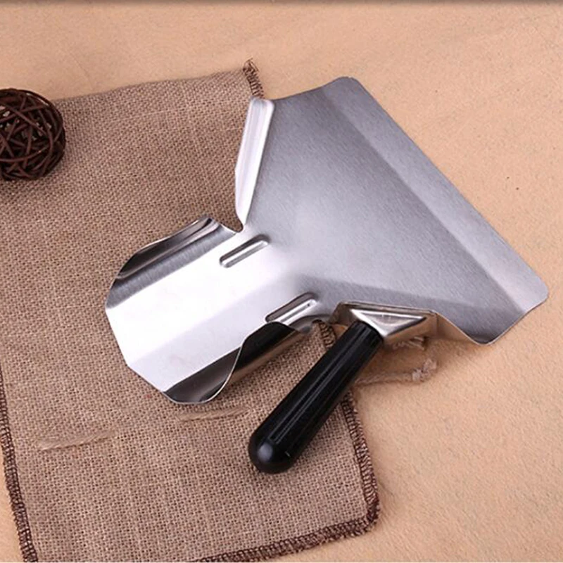 

French Fries Shovel Chip Scoop Food Stainless Steel Kitchen Tools Fries Burger Packaging Tool Single Double Handles Grip