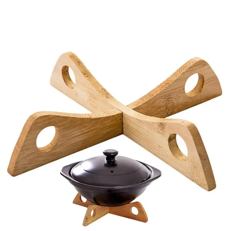

Trivets Bamboo Coasters For Hot Pots Heat Resistant Pot Coasters Pads Non-Slip Anti-Hot Dish Bowl Pan Holder Kitchen Accessories