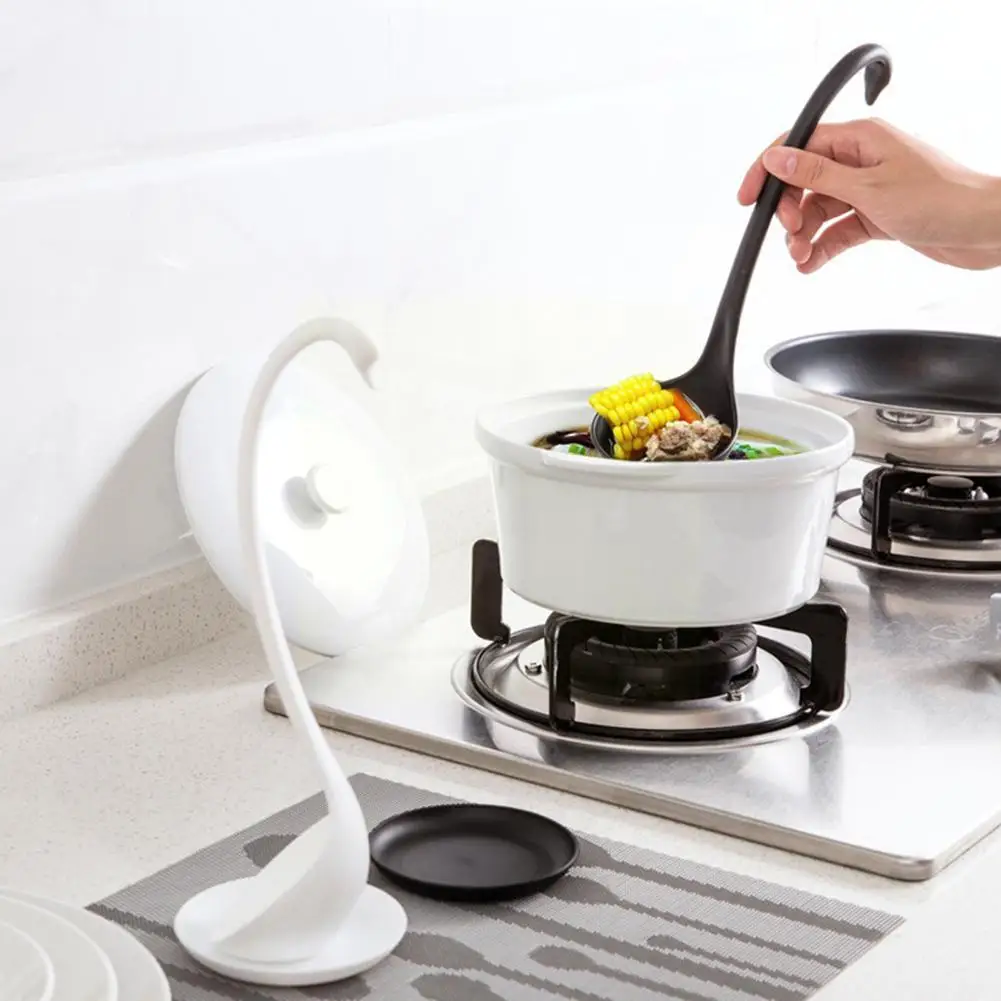 

New Swan Shaped Soup Ladle White/Black Design Special Dropshipping Upright Kitchen Swan Cooking Tool Useful Saucer Spoon Q1S1