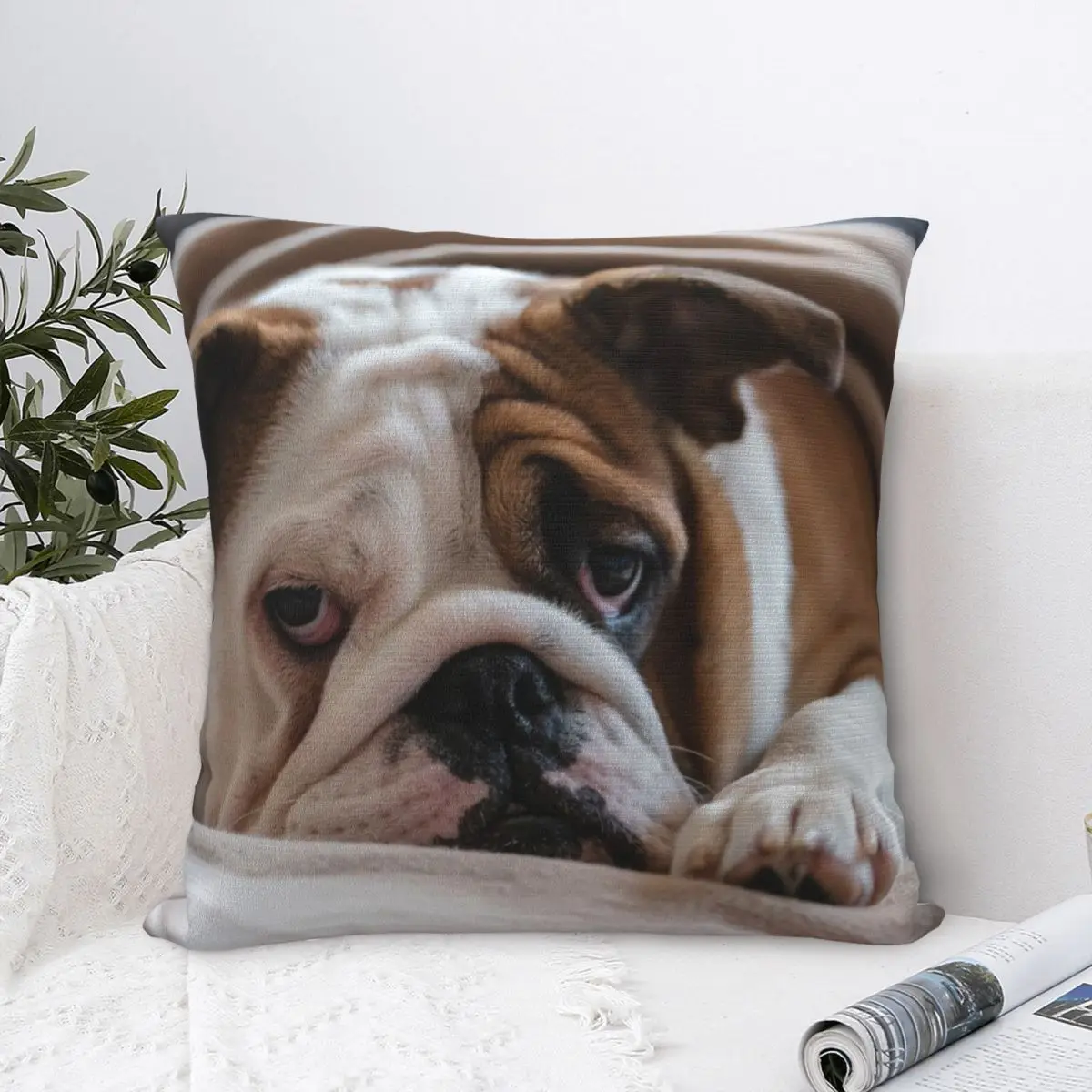 

British Bulldog Pillowcase Pillow Case Cushion Cover Home Sofa Car Decorative Throw Pillow Printing Style Waist