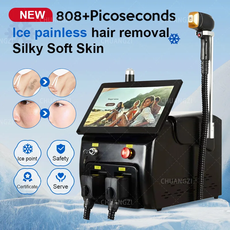 

New 2000W Diode L-aser Hair Removal 808+Picosecond 2 In1 755nm 808nm 1064nm Painless Hair Laser Freckle Remove Machine