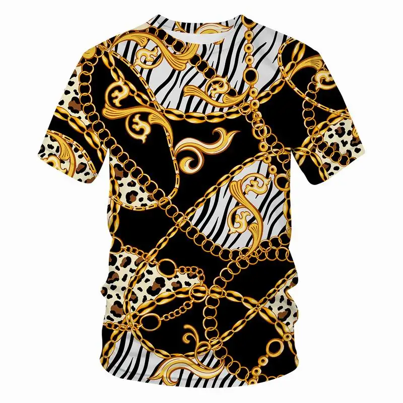 

3D T-shirt Necklace Series Printed T-shirt Men's and Women's Short Sleeve T-shirt Fashion Casual Summer Street Clothing