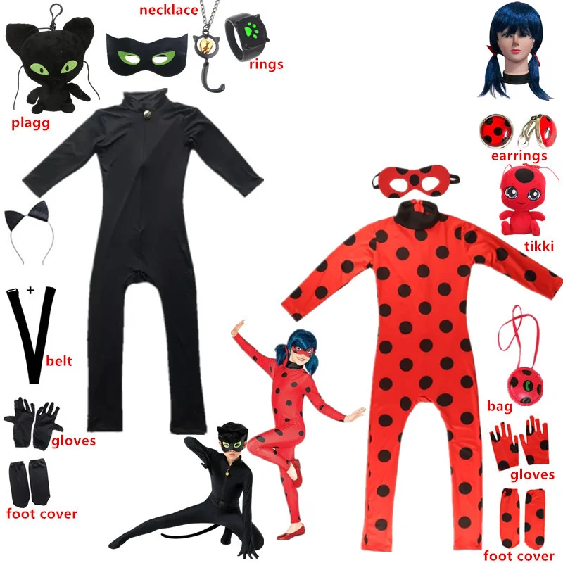 

Хэллоуин Reddy girl Аниме искусственный парик с перчатками чехол на обувь Черный кот Ноэль 3 комплект одежды супер героев для мальчиков