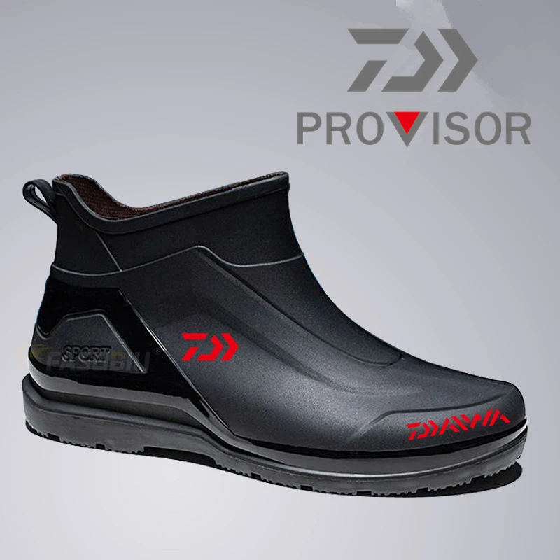 

Daiwa Men Fishing Shoes Rainboots Waterproof Rain Boots Water Shoes Outdoor Non-Slip Lightweight Comfortable Rubber Wading Shoes