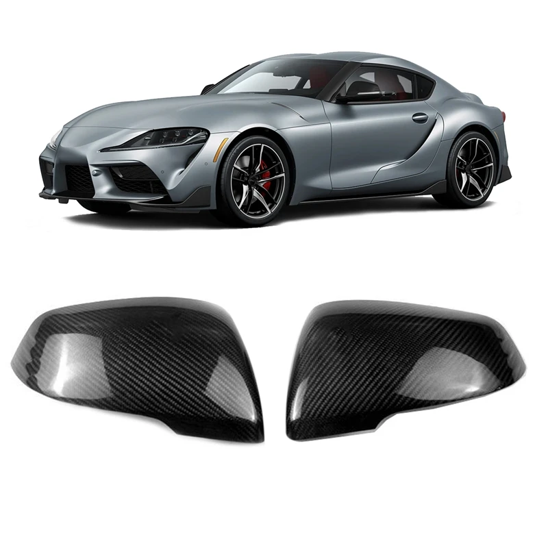 

Real Carbon Fiber For Toyota Supra A90 A91 2019-2022 Rearview Mirror Cover Cap Trim Sticker Styling