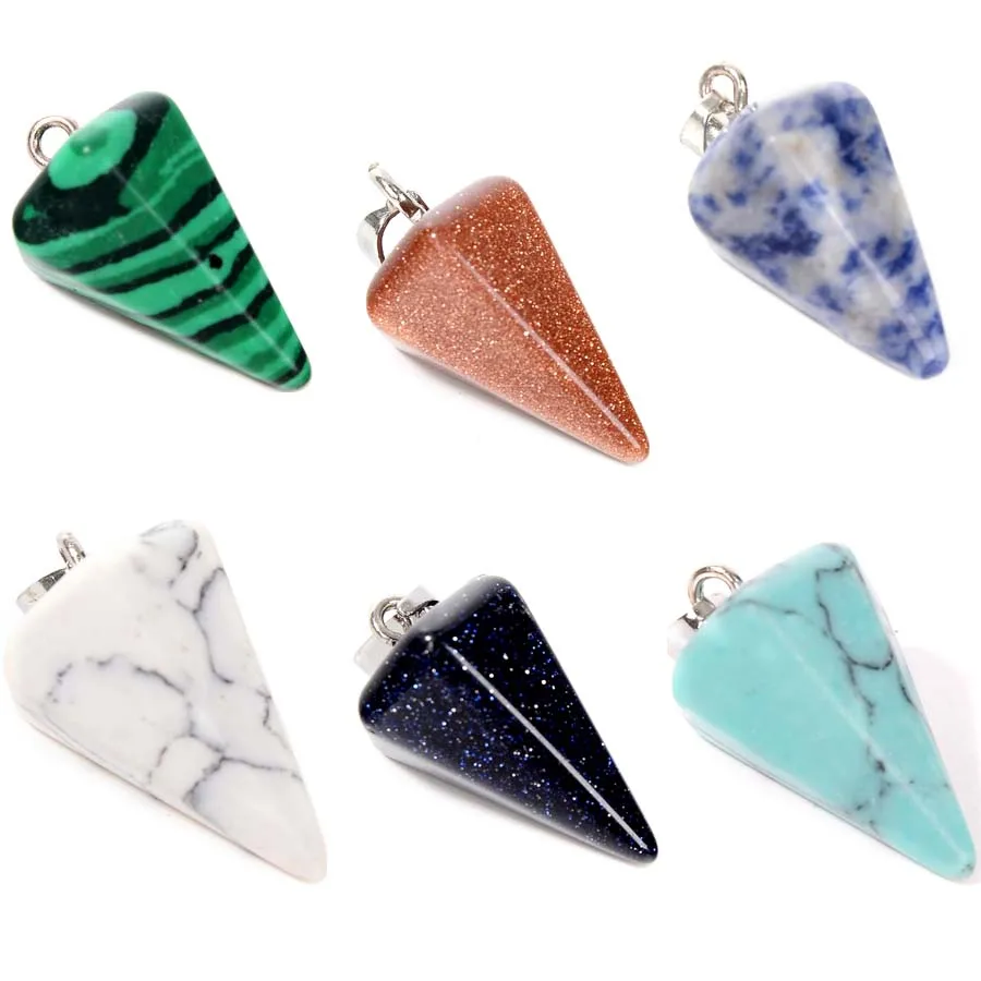 

20pcs Necklace Pendants Natural Gem Stone Quartz Crystal amethyst Turquoise Hexagon Pendants DIY Jewelry Making Necklaces