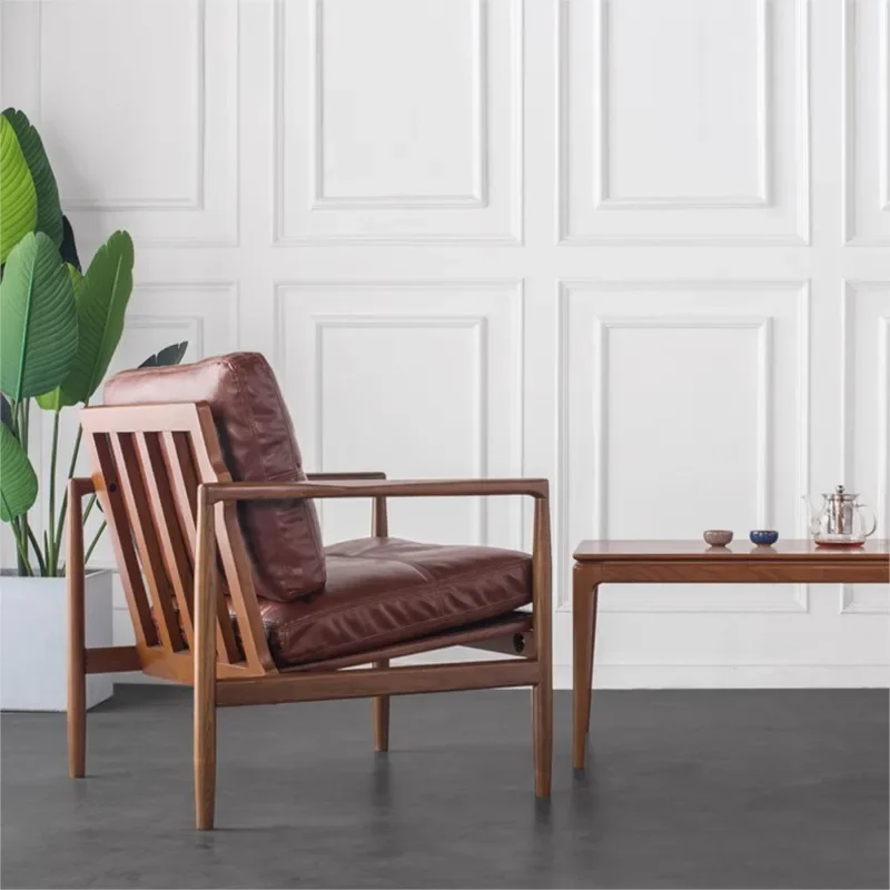 Диван для одного человека из белого вощеного дерева скандинавский верхний слой