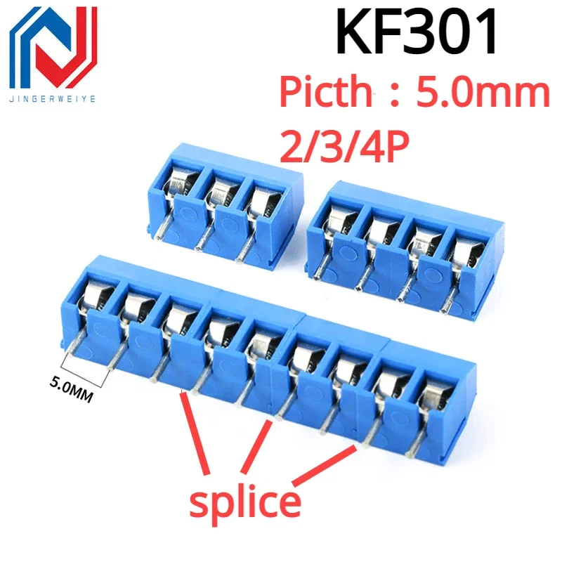 

KF301 2P 3P 4P 5mm Screw Wire Terminal Block KF301-2P KF301-3/4P Pitch 5.0mm Straight Pin Spliceable Plug-in PCB Cable Connector