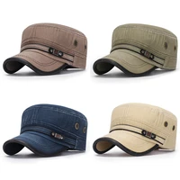 retro cap cotton cap neutral hat flat cap military cap retro temperament stylish sun hat simplicity universal neutral hat