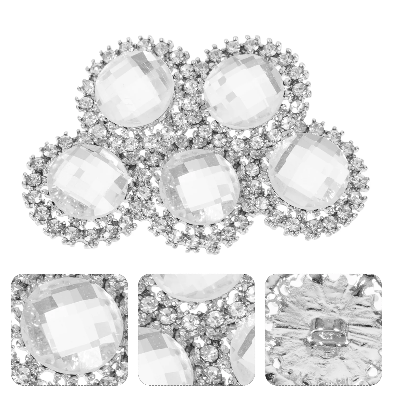 

Buttons Diy Clothes Rhinestone Crystal Sewing Embellishments Replaceable Wear Resistant Elegant Pearl Decorative Button Flower