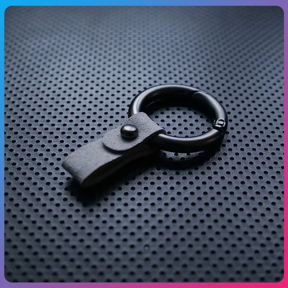 

Car Delicate Simple Leather Rope Key Ring Personality Decorate Turn Fur Durable Buckle Jewelry Key Chain Small Ornament
